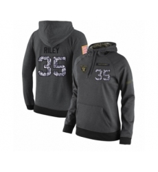 Football Women's Oakland Raiders #35 Curtis Riley Stitched Black Anthracite Salute to Service Player Performance Hoodie