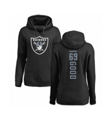 Football Women's Oakland Raiders #69 Denzelle Good Black Backer Pullover Hoodie