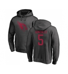 Football Arizona Cardinals #5 Zane Gonzalez Ash One Color Pullover Hoodie