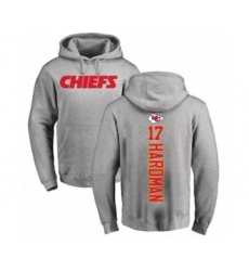 Football Kansas City Chiefs #17 Mecole Hardman Ash Backer Pullover Hoodie