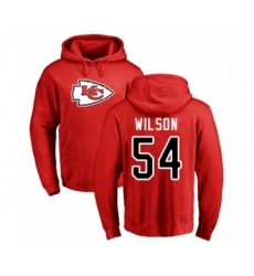 Football Kansas City Chiefs #54 Damien Wilson Red Name & Number Logo Pullover Hoodie