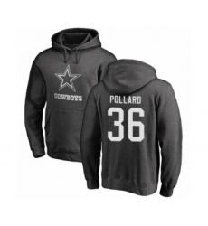 Football Dallas Cowboys #36 Tony Pollard Ash One Color Pullover Hoodie