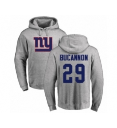 Football New York Giants #29 Deone Bucannon Ash Name & Number Logo Pullover Hoodie