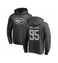 Football New York Jets #95 Quinnen Williams Ash One Color Pullover Hoodie