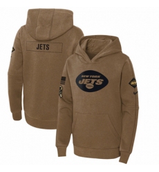 Youth New York Jets Nike Brown 2023 Salute to Service Club Fleece Pullover Hoodie