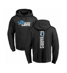 Football Detroit Lions #43 Will Harris Black Backer Pullover Hoodie