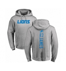 Football Detroit Lions #83 Jesse James Ash Backer Pullover Hoodie
