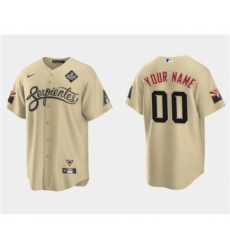 Men's Arizona Diamondbacks Active Player Custom Gold 2023 World Series City Connect Cool Base Stitched Baseball Jersey