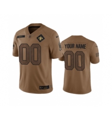 Men's Nike New Orleans Saints Active Player Custom 2023 Brown Salute To Setvice Limited Football Stitched Jersey