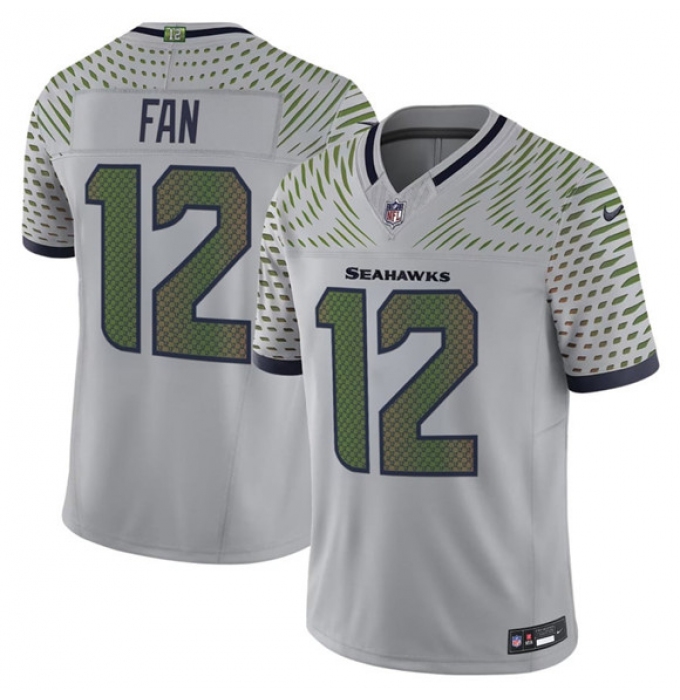 Men's Seattle Seahawks #12 Fan Gray 2025 F.U.S.E. “Rivalries” Vapor Untouchable Limited Football Stitched Jersey