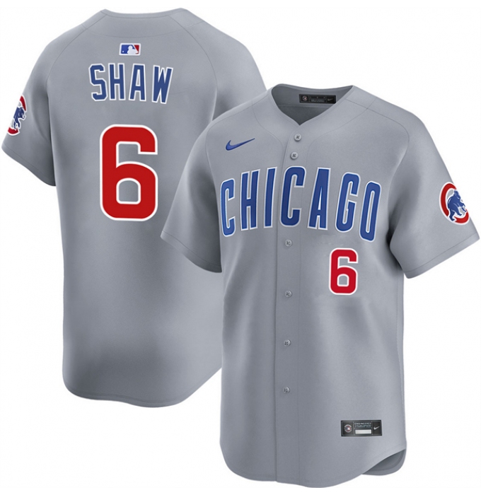 Men's Chicago Cubs #6 Matt Shaw Grey Limited Stitched Baseball Jersey