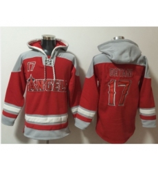 Men's Los Angeles Angels #17 Shohei Ohtani Red Ageless Must Have Lace Up Pullover Hoodie