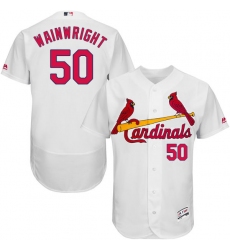 Men's Majestic St. Louis Cardinals #50 Adam Wainwright White Home Flex Base Authentic Collection MLB Jersey