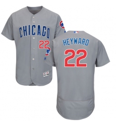 Men's Majestic Chicago Cubs #22 Jason Heyward Grey Road Flex Base Authentic Collection MLB Jersey