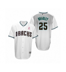Men's Archie Bradley Arizona Diamondbacks #25 White Teal 2019 Mothers Day Cool Base Jersey