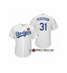 Men's 2019 Armed Forces Day #31 Joc Pederson Los Angeles Dodgers White Jersey