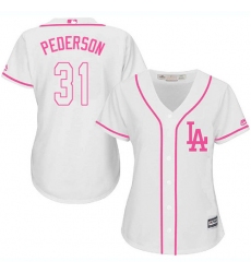 Women's Majestic Los Angeles Dodgers #31 Joc Pederson Authentic White Fashion Cool Base MLB Jersey