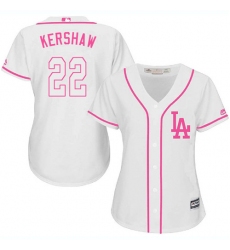 Women's Majestic Los Angeles Dodgers #22 Clayton Kershaw Authentic White Fashion Cool Base MLB Jersey