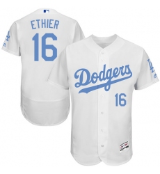 Men's Majestic Los Angeles Dodgers #16 Andre Ethier Authentic White 2016 Father's Day Fashion Flex Base MLB Jersey