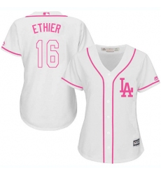 Women's Majestic Los Angeles Dodgers #16 Andre Ethier Replica White Fashion Cool Base MLB Jersey
