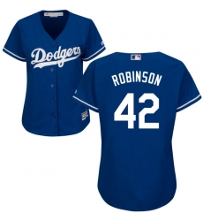 Women's Majestic Los Angeles Dodgers #42 Jackie Robinson Replica Royal Blue Alternate Cool Base MLB Jersey