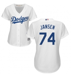 Women's Majestic Los Angeles Dodgers #74 Kenley Jansen Replica White Home Cool Base MLB Jersey