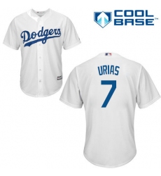 Men's Majestic Los Angeles Dodgers #7 Julio Urias Replica White Home Cool Base MLB Jersey