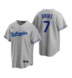 Men's Nike Los Angeles Dodgers #7 Julio Urias Gray Road Stitched Baseball Jersey