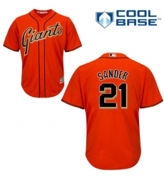 Youth Majestic San Francisco Giants #21 Deion Sanders Replica Orange Alternate Cool Base MLB Jersey