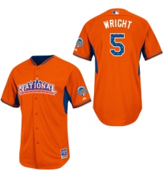 Women's Majestic New York Mets #5 David Wright Replica Orange National League 2013 All-Star BP MLB Jersey