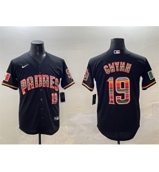 Men's San Diego Padres #19 Tony Gwynn Black Mexico Cool Base Stitched Baseball Jersey
