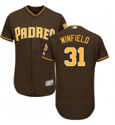 Men's Majestic San Diego Padres #31 Dave Winfield Brown Alternate Flex Base Authentic Collection MLB Jersey