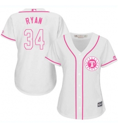 Women's Majestic Texas Rangers #34 Nolan Ryan Authentic White Fashion Cool Base MLB Jersey
