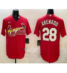 Men's St Louis Cardinals #28 Nolan Arenado Red Stitched Cool Base Nike Jersey