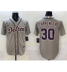 Men's Detroit Tigers #30 Kerry Carpenter Grey Cool Base Stitched Baseball Jersey