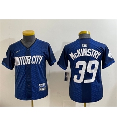 Youth Detroit Tigers #39 Zach McKinstry 2024 Navy City Connect Cool Base Limited Stitched Baseball Jersey