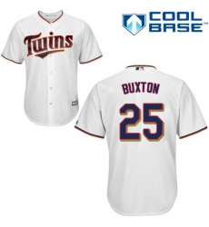 Men's Majestic Minnesota Twins #25 Byron Buxton Replica White Home Cool Base MLB Jersey