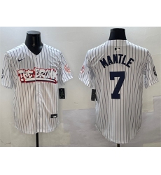 Men's New York Yankees #7 Mickey Mantle White Bronx Graffiti Vapor Limited Stitched Baseball Jersey