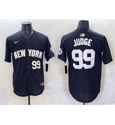 Men's New York Yankees #99 Aaron Judge Black Limited Stitched Baseball Jersey