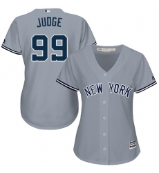 Women's Majestic New York Yankees #99 Aaron Judge Replica Grey Road MLB Jersey