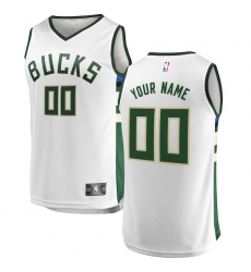 Men's Milwaukee Bucks Fanatics Branded White Fast Break Custom Replica Jersey - Association Edition