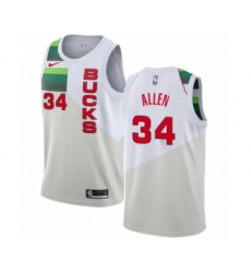 Women's Nike Milwaukee Bucks #34 Ray Allen White Swingman Jersey - Earned Edition