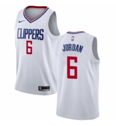 Men's Nike Los Angeles Clippers #6 DeAndre Jordan Authentic White NBA Jersey - Association Edition