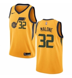 Women's Nike Utah Jazz #32 Karl Malone Swingman Gold NBA Jersey Statement Edition