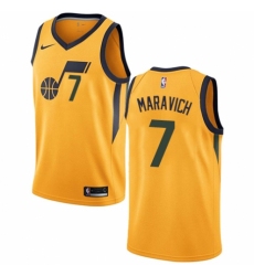 Women's Nike Utah Jazz #7 Pete Maravich Swingman Gold NBA Jersey Statement Edition