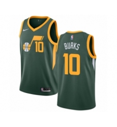 Women's Nike Utah Jazz #10 Alec Burks Green Swingman Jersey - Earned Edition