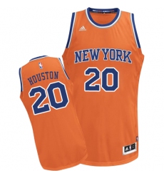 Men's Adidas New York Knicks #20 Allan Houston Swingman Orange Alternate NBA Jersey