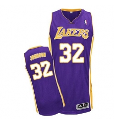 Youth Adidas Los Angeles Lakers #32 Magic Johnson Authentic Purple Road NBA Jersey