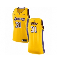 Women's Los Angeles Lakers #31 Kurt Rambis Authentic Gold Home Basketball Jersey - Icon Edition