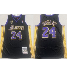 Men's Los Angeles Lakers #24 Kobe Bryant Black Throwback Stitched Basketball Jersey